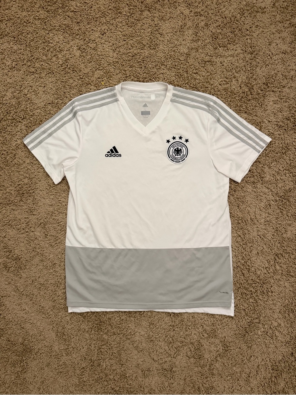 Germany 2017/2018 Adidas Soccer Jersey Die Mannschaft White Gray Size L